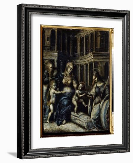 La Sainte Famille Avec Sainte Catherine  Peinture De Giulio Pippi De' Jannuzzi Dit Giulio Romano (-Giulio Romano-Framed Giclee Print