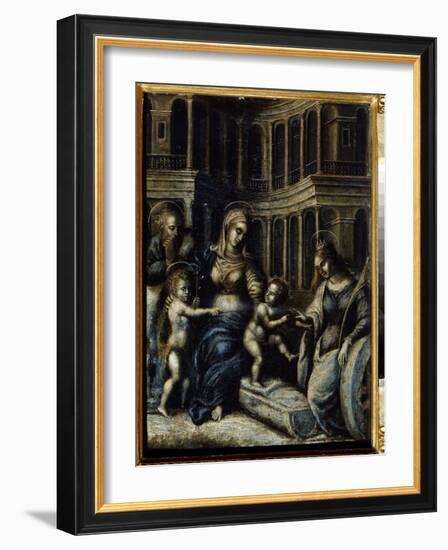 La Sainte Famille Avec Sainte Catherine  Peinture De Giulio Pippi De' Jannuzzi Dit Giulio Romano (-Giulio Romano-Framed Giclee Print