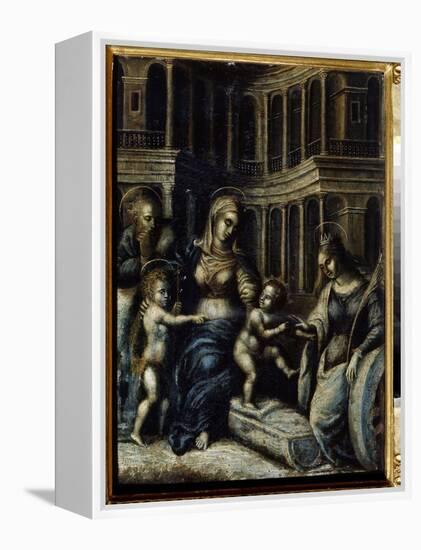 La Sainte Famille Avec Sainte Catherine  Peinture De Giulio Pippi De' Jannuzzi Dit Giulio Romano (-Giulio Romano-Framed Premier Image Canvas