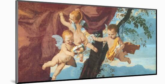 La Sainte Famille (detail)-Nicolas Poussin-Mounted Premium Giclee Print