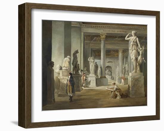 La Salle des Saisons au Louvre, vers 1802-1803-Hubert Robert-Framed Giclee Print