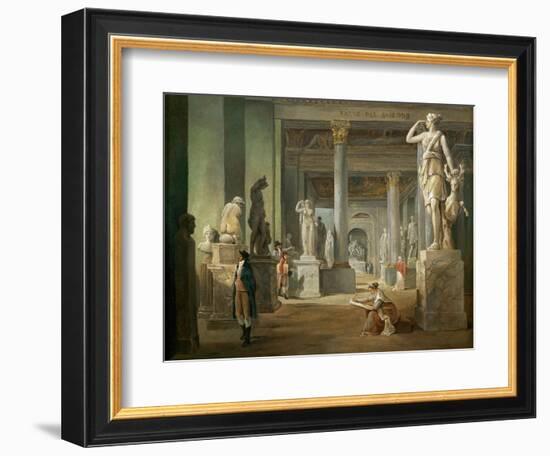 La Salle Des Saisons Au Louvre-Hubert Robert-Framed Giclee Print