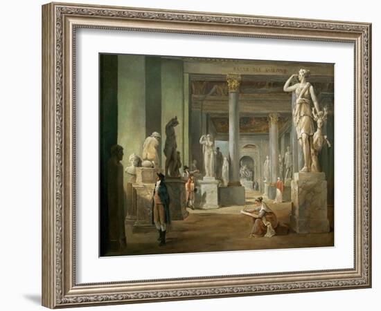 La Salle Des Saisons Au Louvre-Hubert Robert-Framed Giclee Print