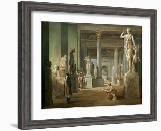 La Salle Des Saisons Au Louvre-Hubert Robert-Framed Giclee Print