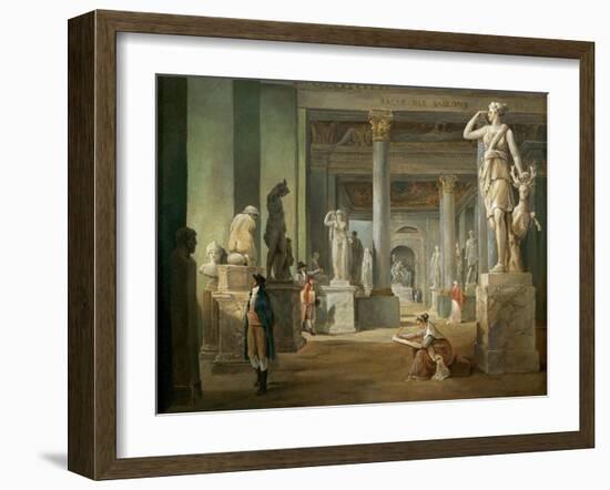 La Salle Des Saisons Au Louvre-Hubert Robert-Framed Giclee Print