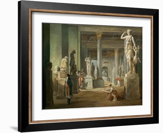 La Salle Des Saisons Au Louvre-Hubert Robert-Framed Giclee Print