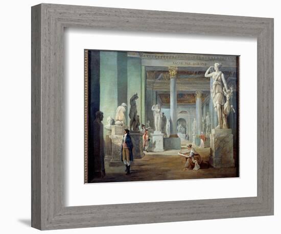 La Salle Des Saisons Au Musee Du Louvre Painting by Hubert Robert (1733-1808) 1802 Sun. 0,37X0,46 M-Hubert Robert-Framed Giclee Print