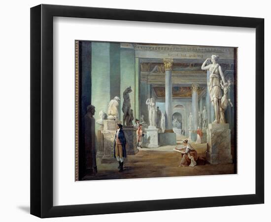 La Salle Des Saisons Au Musee Du Louvre Painting by Hubert Robert (1733-1808) 1802 Sun. 0,37X0,46 M-Hubert Robert-Framed Giclee Print