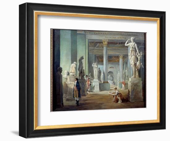 La Salle Des Saisons Au Musee Du Louvre Painting by Hubert Robert (1733-1808) 1802 Sun. 0,37X0,46 M-Hubert Robert-Framed Giclee Print