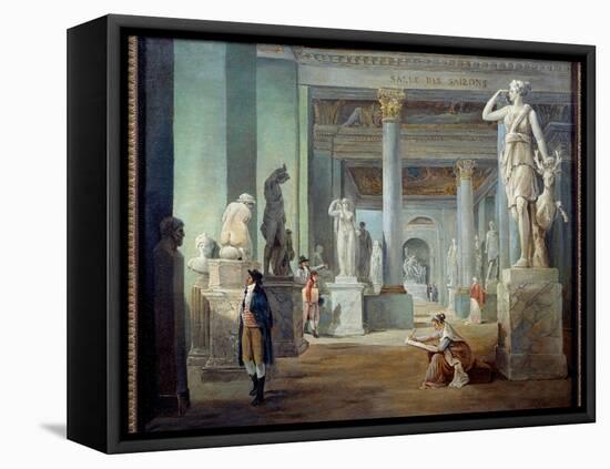 La Salle Des Saisons Au Musee Du Louvre Painting by Hubert Robert (1733-1808) 1802 Sun. 0,37X0,46 M-Hubert Robert-Framed Premier Image Canvas