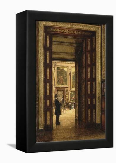 La Salle des Sept-Cheminées au Louvre, vue depuis la salle des Bijoux-Louis Beroud-Framed Premier Image Canvas