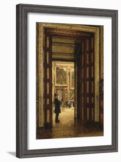 La Salle des Sept-Cheminées au Louvre, vue depuis la salle des Bijoux-Louis Beroud-Framed Giclee Print