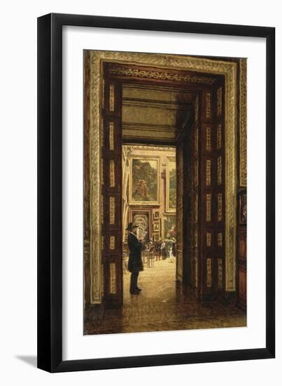 La Salle des Sept-Cheminées au Louvre, vue depuis la salle des Bijoux-Louis Beroud-Framed Giclee Print