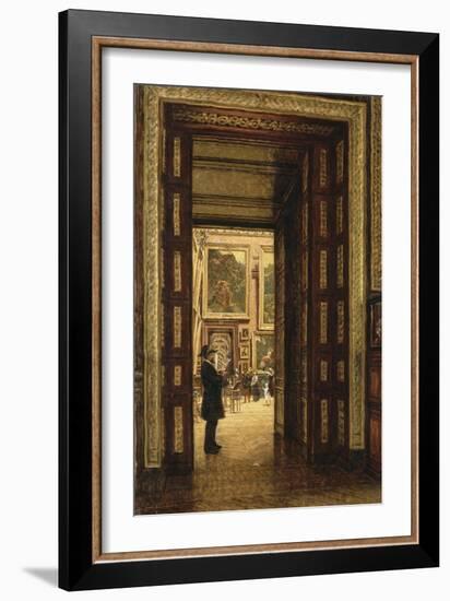 La Salle des Sept-Cheminées au Louvre, vue depuis la salle des Bijoux-Louis Beroud-Framed Giclee Print