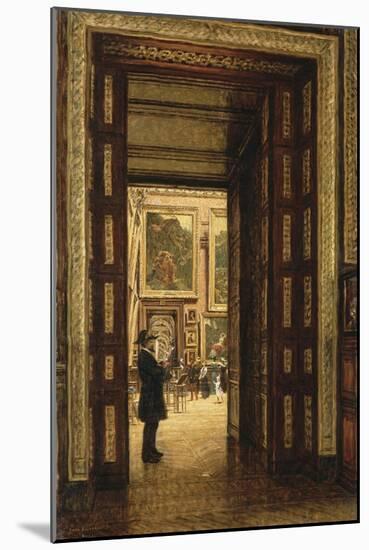 La Salle des Sept-Cheminées au Louvre, vue depuis la salle des Bijoux-Louis Beroud-Mounted Giclee Print