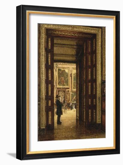 La Salle des Sept-Cheminées au Louvre, vue depuis la salle des Bijoux-Louis Beroud-Framed Giclee Print