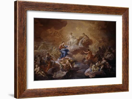 La Santísima Trinidad, la Virgen y santos, 1755-1756-Corrado Giaquinto-Framed Giclee Print