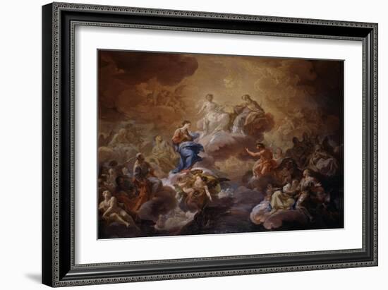 La Santísima Trinidad, la Virgen y santos, 1755-1756-Corrado Giaquinto-Framed Giclee Print