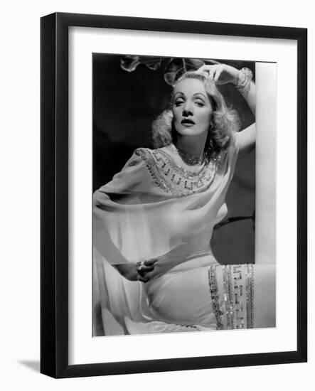 La scandaleuse by Berlin A Foreign Affair by BillyWilder with Marlene Dietrich, 1948 (b/w photo)-null-Framed Photo