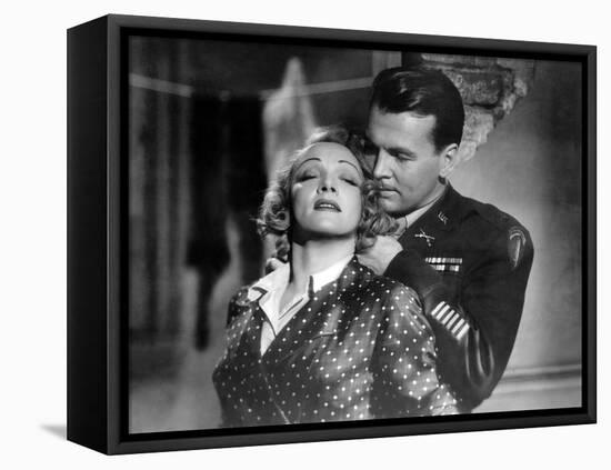 La scandaleuse by Berlin A Foreign Affair by BillyWilder with Marlene Dietrich and John Lund, 1948 -null-Framed Stretched Canvas
