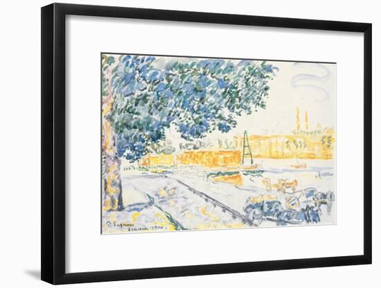 La Seine à Asnières, 1900 (w/c & pencil on paper)-Paul Signac-Framed Giclee Print