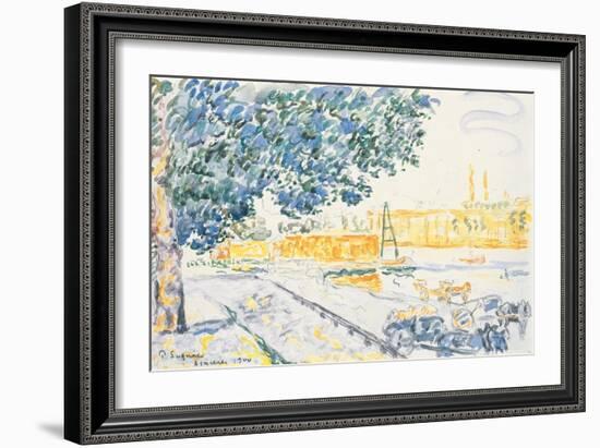 La Seine à Asnières, 1900 (w/c & pencil on paper)-Paul Signac-Framed Giclee Print