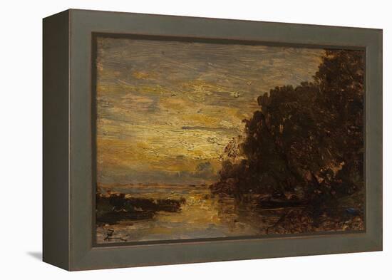 La Seine à Billancourt, coucher de soleil-Félix Ziem-Framed Premier Image Canvas