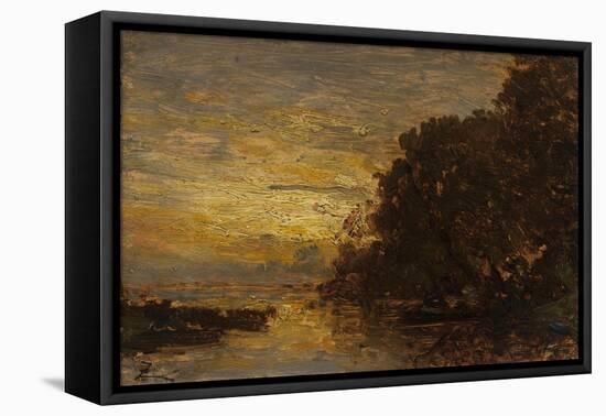 La Seine à Billancourt, coucher de soleil-Félix Ziem-Framed Premier Image Canvas