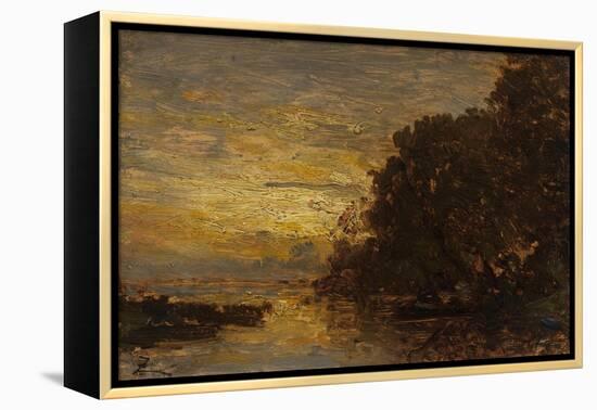 La Seine à Billancourt, coucher de soleil-Félix Ziem-Framed Premier Image Canvas