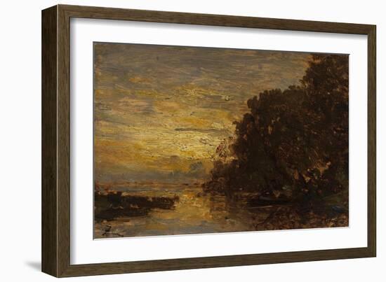 La Seine à Billancourt, coucher de soleil-Félix Ziem-Framed Giclee Print