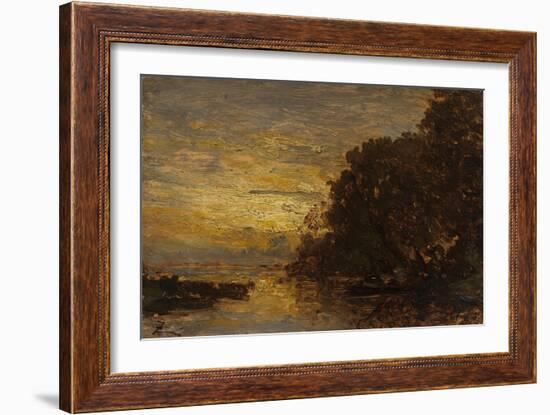 La Seine à Billancourt, coucher de soleil-Félix Ziem-Framed Giclee Print