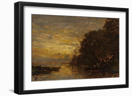 La Seine à Billancourt, coucher de soleil-Félix Ziem-Framed Giclee Print