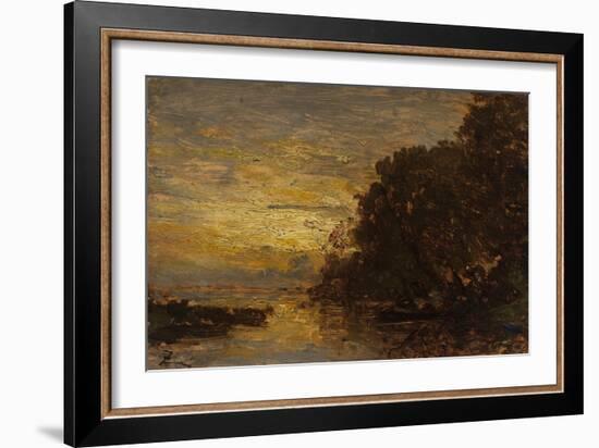 La Seine à Billancourt, coucher de soleil-Félix Ziem-Framed Giclee Print