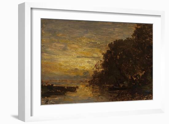 La Seine à Billancourt, coucher de soleil-Félix Ziem-Framed Giclee Print