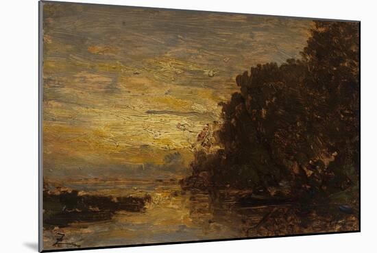 La Seine à Billancourt, coucher de soleil-Félix Ziem-Mounted Giclee Print