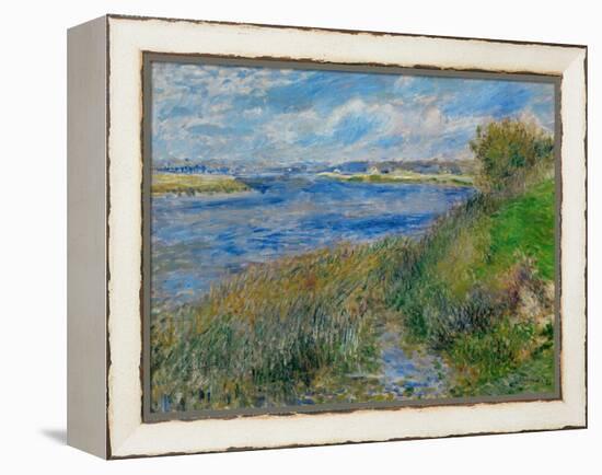 La Seine a Champrosay-banks of the Seine river at Champrosay, 1876 Canvas, 55 x 66 cm R. F.2737.-Pierre-Auguste Renoir-Framed Premier Image Canvas