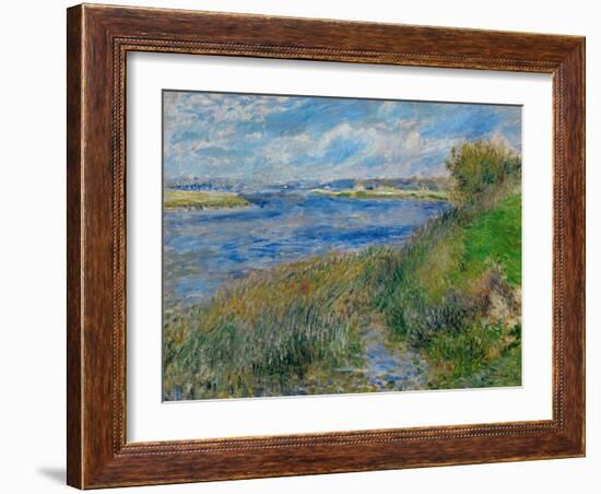 La Seine a Champrosay-banks of the Seine river at Champrosay, 1876 Canvas, 55 x 66 cm R. F.2737.-Pierre-Auguste Renoir-Framed Giclee Print