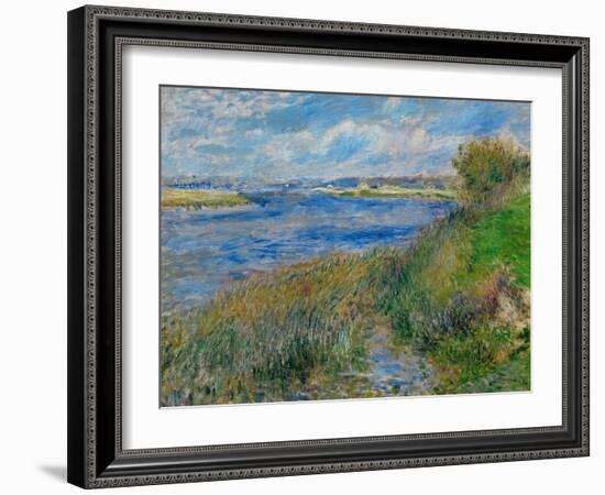 La Seine a Champrosay-banks of the Seine river at Champrosay, 1876 Canvas, 55 x 66 cm R. F.2737.-Pierre-Auguste Renoir-Framed Giclee Print