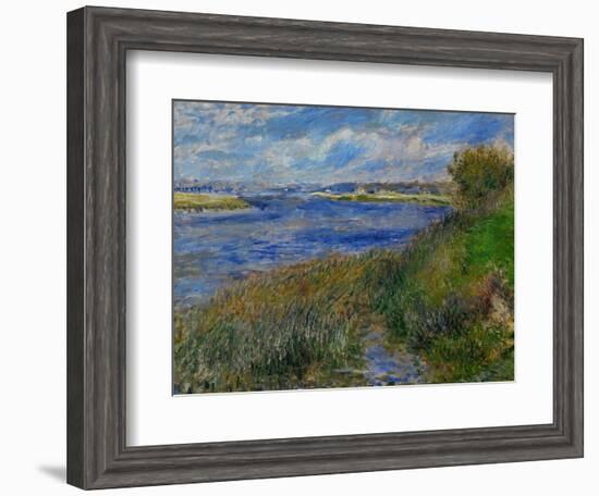 La Seine a Champrosay, Banks of the Seine River at Champrosay, 1876-Pierre-Auguste Renoir-Framed Giclee Print