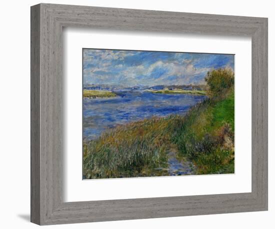La Seine a Champrosay, Banks of the Seine River at Champrosay, 1876-Pierre-Auguste Renoir-Framed Giclee Print