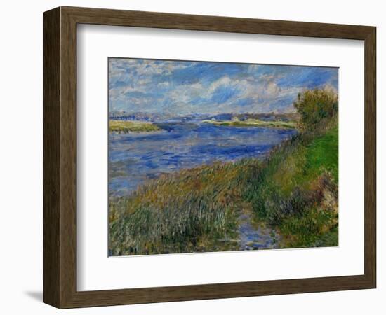 La Seine a Champrosay, Banks of the Seine River at Champrosay, 1876-Pierre-Auguste Renoir-Framed Giclee Print