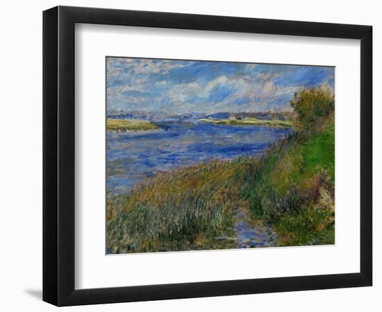 La Seine a Champrosay, Banks of the Seine River at Champrosay, 1876-Pierre-Auguste Renoir-Framed Giclee Print