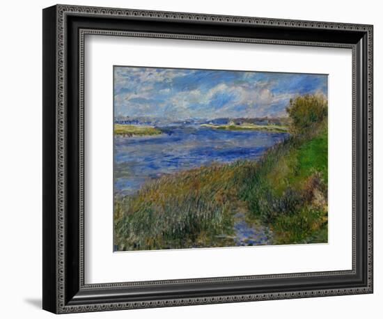 La Seine a Champrosay, Banks of the Seine River at Champrosay, 1876-Pierre-Auguste Renoir-Framed Giclee Print