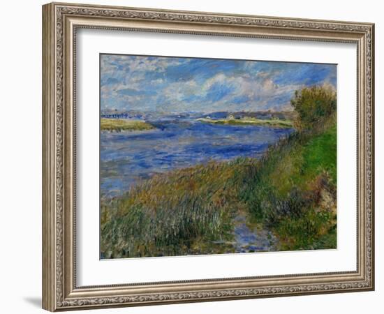 La Seine a Champrosay, Banks of the Seine River at Champrosay, 1876-Pierre-Auguste Renoir-Framed Premium Giclee Print