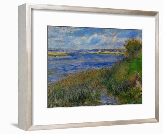 La Seine a Champrosay, Banks of the Seine River at Champrosay, 1876-Pierre-Auguste Renoir-Framed Premium Giclee Print