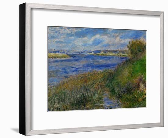 La Seine a Champrosay, Banks of the Seine River at Champrosay, 1876-Pierre-Auguste Renoir-Framed Premium Giclee Print