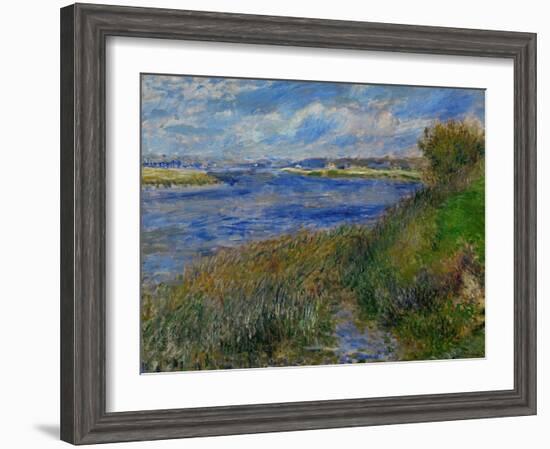 La Seine a Champrosay, Banks of the Seine River at Champrosay, 1876-Pierre-Auguste Renoir-Framed Giclee Print