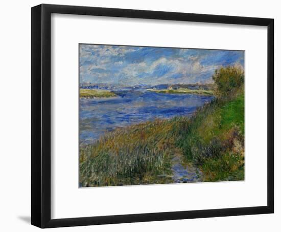 La Seine a Champrosay, Banks of the Seine River at Champrosay, 1876-Pierre-Auguste Renoir-Framed Giclee Print