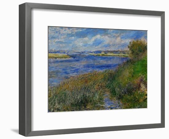 La Seine a Champrosay, Banks of the Seine River at Champrosay, 1876-Pierre-Auguste Renoir-Framed Giclee Print