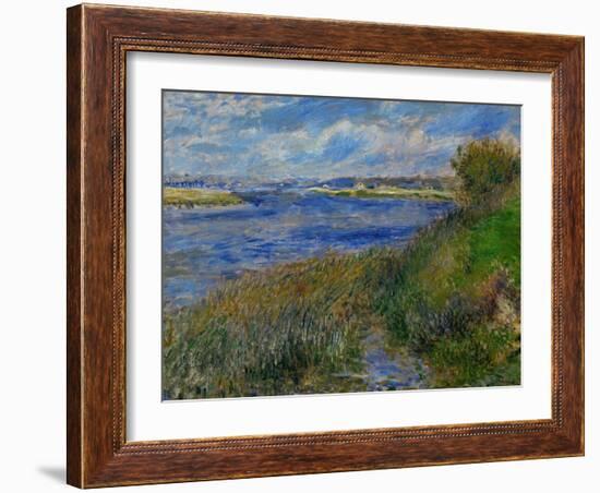 La Seine a Champrosay, Banks of the Seine River at Champrosay, 1876-Pierre-Auguste Renoir-Framed Giclee Print